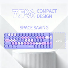 MOFii Idol Wireless Keyboard Mouse Combo, Macaron Gradient, Quiet Compact Portable Set for Laptop/Desktop Office