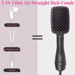 2 in 1 Hot Air Comb, with High-Speed Ion Airflow, Use Air to
