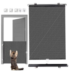 Retractable Pet Fence Barrier Folding with Universal Hooks Pet Safety Gate Easy Installation Pet Isolation Gate