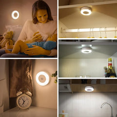 1-6pcs Energy Saving LED Night Lights Touch Sensor 3 Color Dimmable