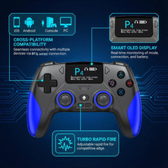Smart Screen Wireless Game Controller, PS4 Gamepad with Customizable Display,  Compatible with IOS Andriod Table  Steam Switch