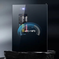 Mini Wine Fridge Electric Beverage Cooler Mirror Glass Door LED Light Built In Refrigerator For Home Kitchen Bar Office Use