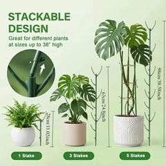 10pcs Monstera Plant Support Set Stackable Tall Poles with Ties