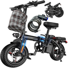 Electric Bike for Adults and Teens, 520W-1200W Motor, 20-28MPH, 32 Miles Range, 48V 10Ah Battery, 3-Level Pedal, Customized
