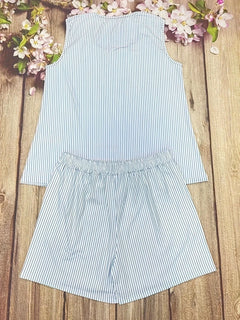 Plus Size Summer striped lady suit