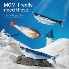Petgravity 3PCS Electric Fish Pet Cat Toys Catnip Simulation Fish Swing Kitten Dance Fish Toy Funny Cats Playing Supplies USB Charging