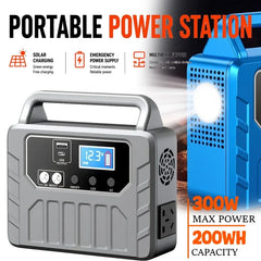 300W 200W Portable Power Station 200Wh Outdoor Energy Storage Powerbank 220V 110V AC Output Solar Generator for Camping Home Use