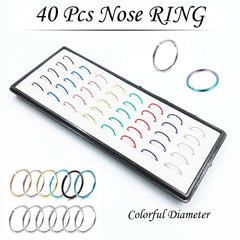 Fashion Crystal Stainless Steel Nose Stud Piercing for Women Hypoallergenic 1.8mm Nose Ring Straight/L/Screw Shaped Body Jewerly
