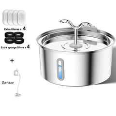 3L Cat Water Fountain Stainless Steel Pet Water Fountain with Automatic Water Fountain for Cats Inside Dog Fountain Dispenser
