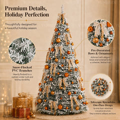 Integrated Christmas Tree Foldable with Ornaments LED Lights High Grade Christmas Tree 120cm To 180cm Home Christmas Party Decor