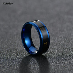 Temperature Ring Titanium Steel Mood Emotion Feeling Intelligent Temperature Sensitive Rings for Women Men Waterproof Jewelry