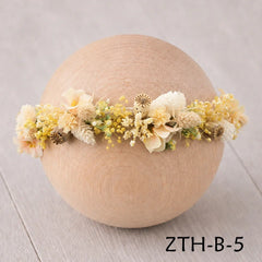 Floral Newborn Headbands for Photography Props Handmade Infant Girl Flower Wreath Baby Headband Newborn Photoshoot, Accessories