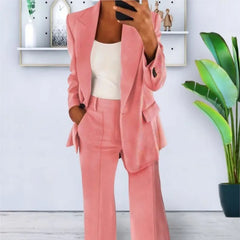 Women Spring Autumn Suit 2 Piece Sets Long Sleeve Jacket Coat High-Waisted Trousers Business Suit Office Ladies Pant Sets Outfit