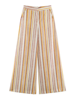 HH Women Summer Elegant Striped 2 Piece Outfit One Shoulder Top Wide Leg Pants For Dinner Date Party Vacation Holiday Wear