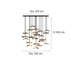 Designer Log Craft LED Ceiling Chandelier Living Room Tearoom Kitchen Table Lamps Bedroom Home Decoration Lighting Stair Lights