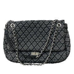 Embroidered lattice wash cloth large capacity leisure shoulder bag rhombus middle chain crossbody bag