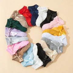 8 Pairs Baby Girls Bow Socks Set Soft  Ankle Socks 0-3Y Toddler Princess Socks With Big Bow Solid Color Kids Socks