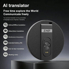 ZNP Ultra-thin AI Voice Translator Instant Professional Portable Wireless Magnetic Foldable Phone Stand 50Hrs Playback ForOffice