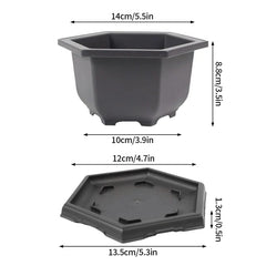 Rectangular Bonsai Training Pots Plastic Flowerpot with Drainage Tray Succulent Plants Pot Bonsai Plants Growing Pots Home Decor