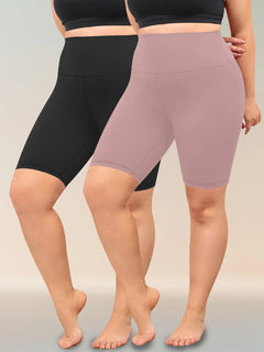 2 Pack Plus Size Biker Shorts for Women High Waisted Super Soft