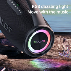 US-S97 80W High Power Portable Bluetooth Speaker RGB colorful Light Waterproof Wireless Subwoofer 360 Stereo Surround TWS FM