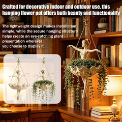 Ballet Dancer Hanging Planter Ballerina Plant Holder With Metal Chains Succulents Vines Ivy Spider Plants Indoor Outdoor Decorat
