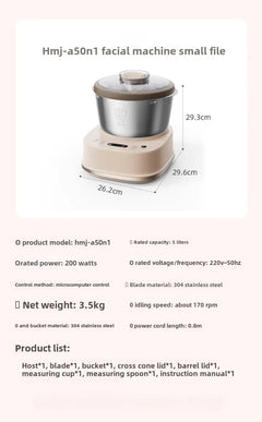 Small dough mixing machine 5L household timed automatic dough kneading machine