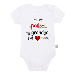 I'm Not Spoiled My Grandma Loves Me Baby Romper Crawling Clothes Triangle Onesies Newborn Baby Clothes Onesies for Babies
