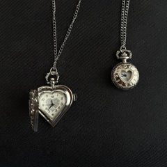 Original Hollow Heart Pocket Watch Chain Keychain Design Steampunk Clock Vintage Necklace Pendant Jewelry Watch Men Women Gift