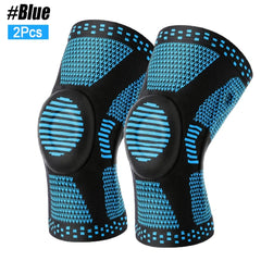 1/2Pcs Sport Compression Knee Support Brace Patella Protector Knitted Silicone Spring LegPad Cycling Running Basketball Football