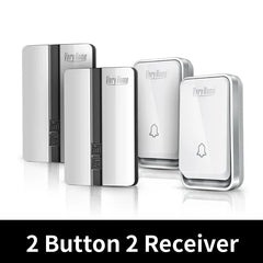 VeryHome Wireless Doorbell Waterproof Self-powered Button Smart Door Bell Sets Home Welcome Outdoor House Chimes  Receiver