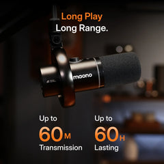 MAONO PD200W Hybrid Wireless Podcast Mic for PC/Phone/Camera XLR/USB Dynamic Microphone for Streaming Recording Content Creation