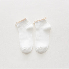 Ruffle Socks Women White Black Frilly Lolita Style Japanese Maiden Cute Kawaii Cotton Harajuku Princess Crew Socks Calcetines