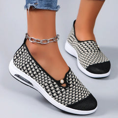 Spring new women's sports shoes, fashionable, breathable, lightweight, non-slip, wear-resistant, casual sports shoes, flat shoes