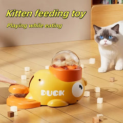 Interactive Dog Cat Toy Pet Automatic Food Treat Dispenser Cartoon Duck Design Slow Food Pet Snack Feeder for Dogs Cats Training