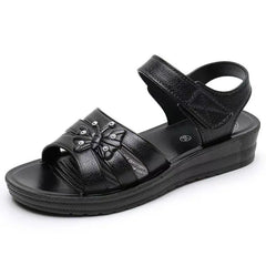 New Women's Summer Open Toe Hollow Flat Sole Sandal Soft Sole Non Slip