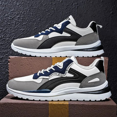 Men's Low-Top Laced Training Sneakers, Suitable for Outdoor Workouts, Anti-Slip Comfortable Hiking Shoes