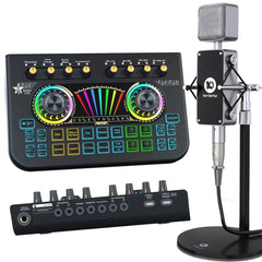 Tenlamp  X3-B333 Mic Mixer Set Podcast Influencer KOL Singing Gaming DJ Mixing Station Controller Equipment Studio Recording Electronic Music Mixer Power Karaoke Machine Available Dynamic Condenser Wireless Microphone Microfo