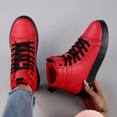 Spring Fashion Red Men's Sneakers High Top Skateboarding Shoes for
