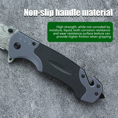 Foldable Knife Stainless Steel Outdoor Function Knife Portable Fruit Knife Multipurpose Camping Folding Damascene Pattern Knife