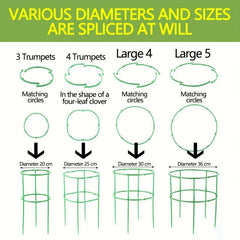 Adjustable Plant Climbing Frame Green Grid 5-15 Layer 30-90cm Lightweight Durable Gardening Stand for Home Garden