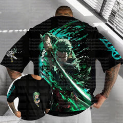 Summer Y2k Anime One Piece Zoro Graphic T-shirt Men Women Oversized Casual Short Sleeve Tees Tops Streetwear Fashion 2025 Unisex