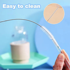 Drinking Straw Cleaning Brush Kit Reusable Tube Pipe Cleaner Nylon Stainless Steel Long Handle Cleaning Brushes for Straws