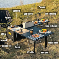 Camping Outdoor Portable Mobile Kitchen Car Self Driving Tour Camping