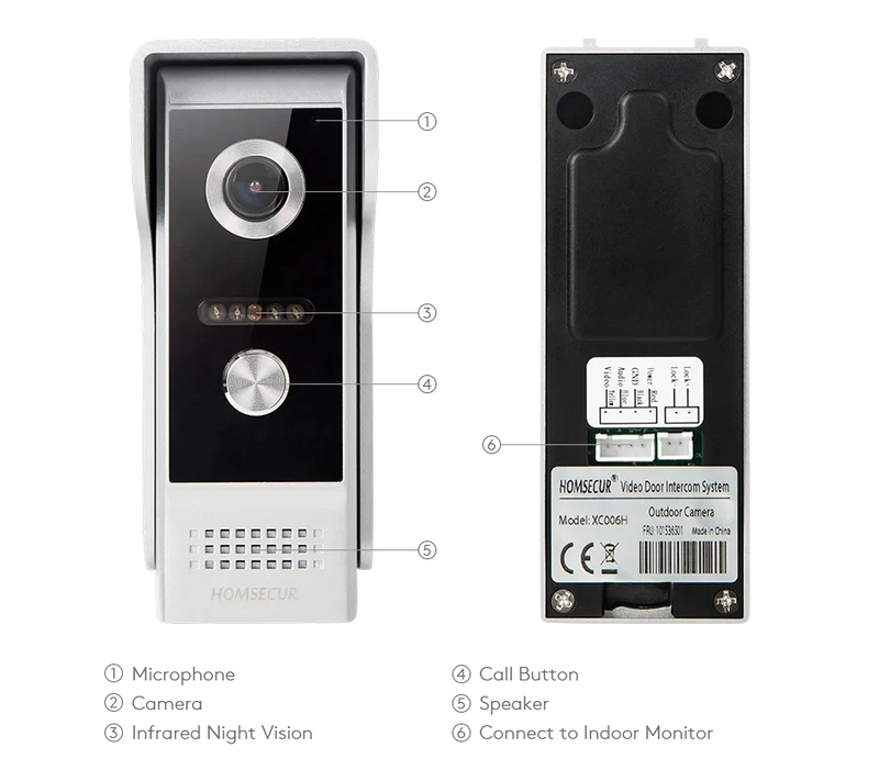 (not Standalone) Homsecur M6-Ahd 2MP 1080p Doorbell Camera for XSL