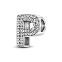 Fit Original Bangle Bracelet DIY A-Z Alphabet Charms Bead 925 Sterling Silver CZ Zircon LOVE Letter Dangle Pendant Jewelry Gift