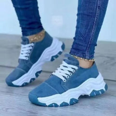 Women Vulcanized Shoes Platform Shoes for Women 2025 Solid Color Suede Womens Sneakers Comfortable Casual Zapatillas Footwear