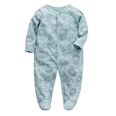 Unisex Newborn Baby Footed Pajamas Long Sleeve Zipper Romper Cotton Jumpsuit Solid White 0-12 Months Fashion Baby Clothes
