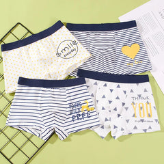 Kid Flat Angle Underwear 4pcs Boys Underwear 2-14 Year Old Student Cartoon Underwear Pure Cotton Children Underwear