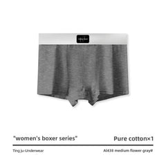 Women Cotton Boyshort Panties Letter Wide Waistband Mid Waist Breathable Soft Comfortable Ladies Underwear